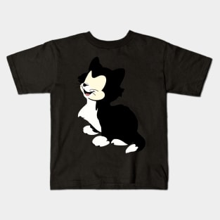 Black and White Cat Kids T-Shirt